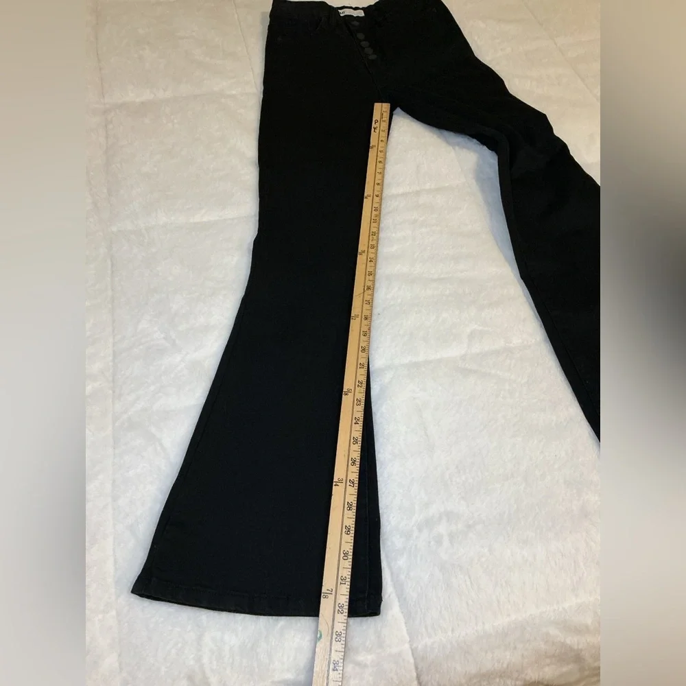 YMI Black Flare Jeans with Button Front - Picture 4 of 7